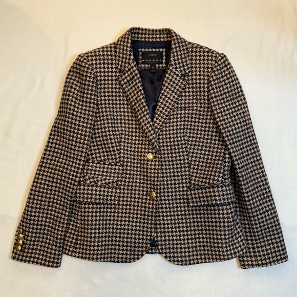 J. Crew Black and Tan Houndstooth Blazer - Picture 3 of 11